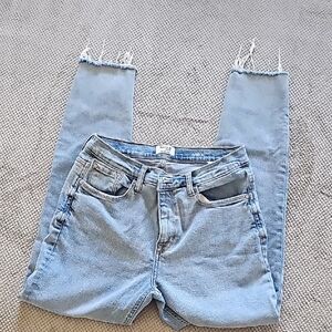 Kensie Light Blue Frayed Hem Women Skinny Jeans 8